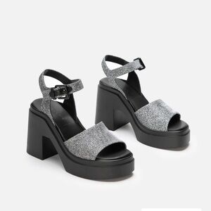 Clergerie Nelio Platform Sandal Mica Stone NIB